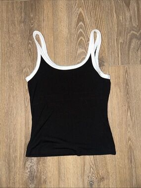 Express Black Tank Top with White Trim